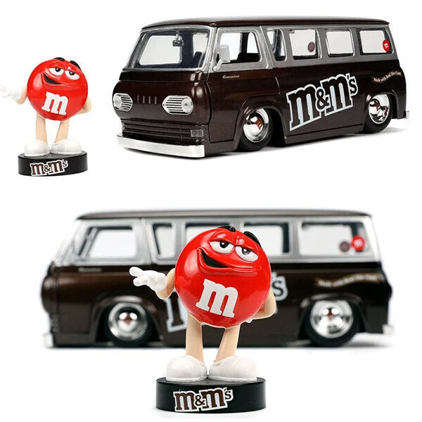 1:24 M&M'S 1965 FORD ECONOLINE w/RED FIGURE【エムアンドエムズ】ミニカー