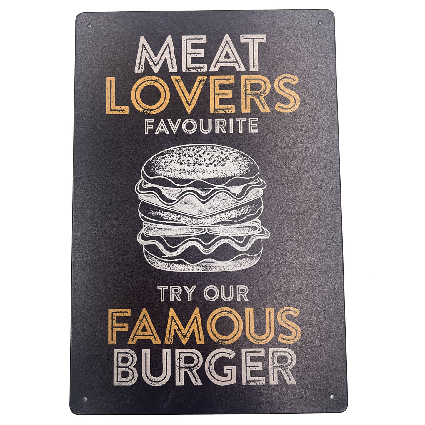 MEAT LOVERS FAMOUS BURGER ブリキ看板 メタルサイン A4