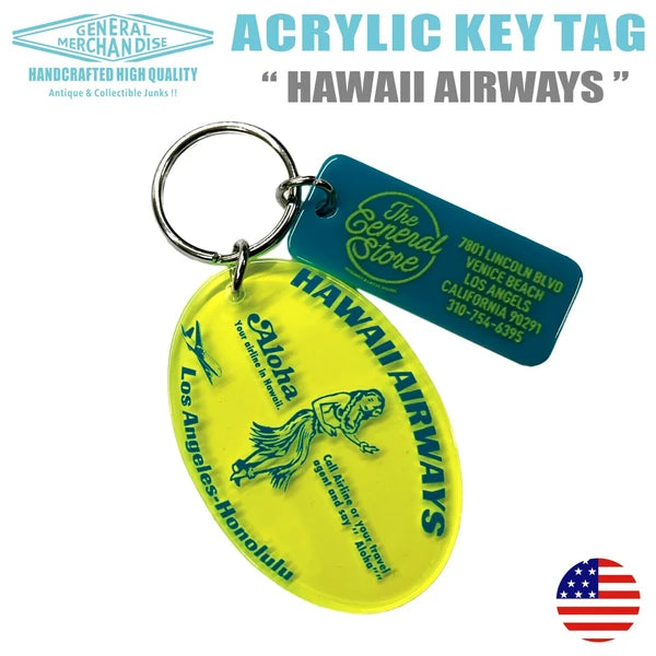 アクリル キーホルダー アクリル キータグ HAWAII AIRWAYS / CLEAR YELLOW