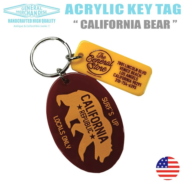 アクリル キーホルダー アクリル キータグ CALIFORNIA BEAR / RED