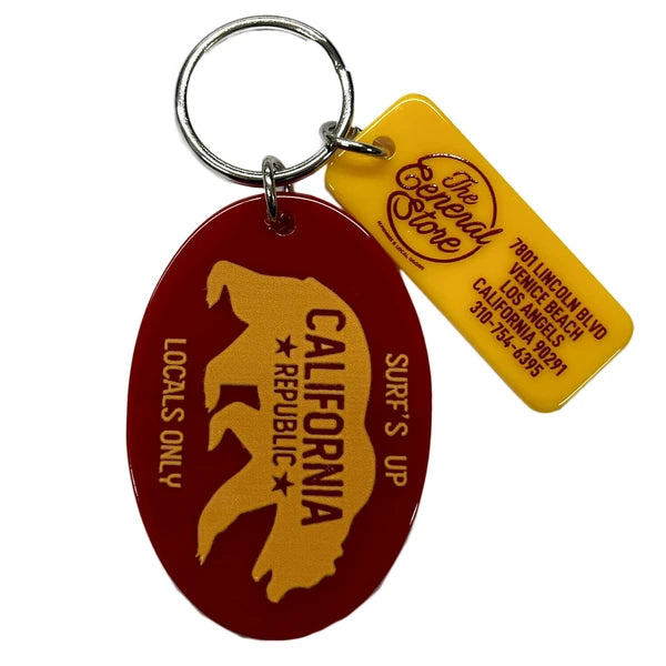 アクリル キーホルダー アクリル キータグ CALIFORNIA BEAR / RED