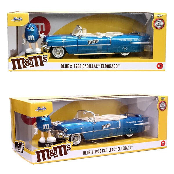 1:24 M&M'S 1956 CADILLAC ELDORADO w/BLUE FIGURE【エムアンドエムズ】ミニカー