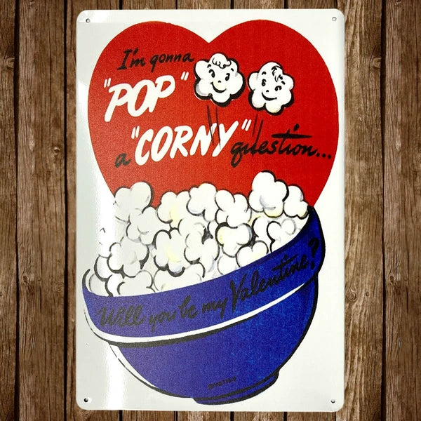 POP CORNY ボード メタルサイン A4 ブリキ看板
