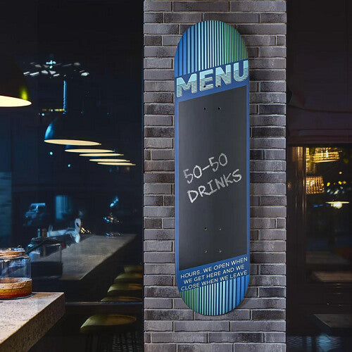 スケートボード チョークボード メニュー WOOD SKATE BLUE