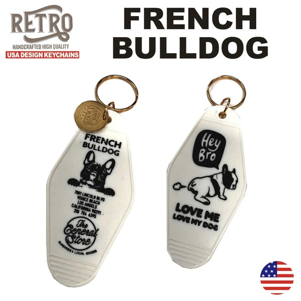 モーテルキー キータグ キーホルダー FRENCH BULLDOG / WHITE