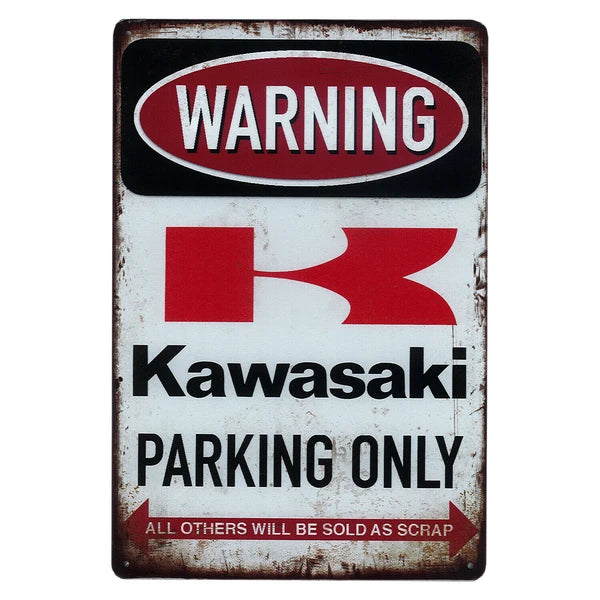KAWASAKI PARKING ONLY ボード メタルサイン A4 ブリキ看板