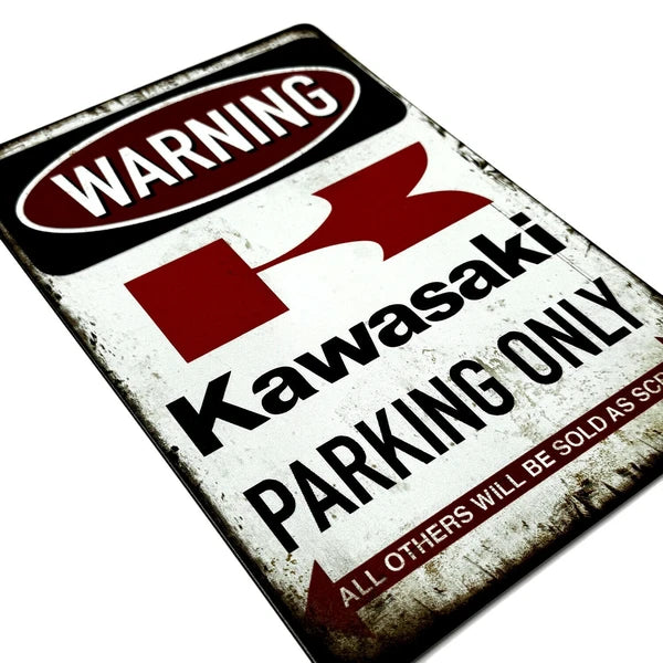 KAWASAKI PARKING ONLY ボード メタルサイン A4 ブリキ看板
