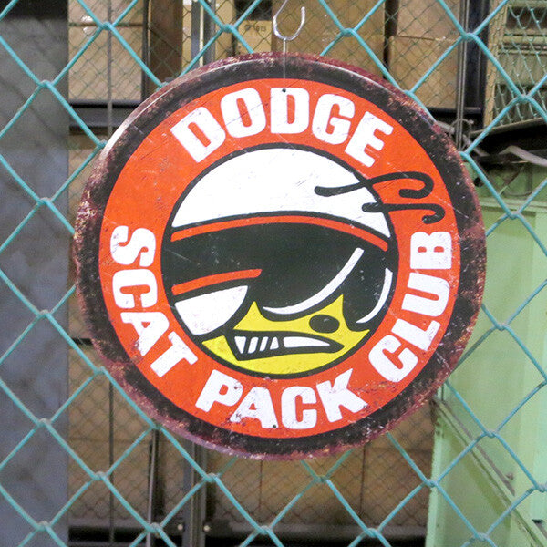 DODGE SCAT PACK ブリキ看板 ラウンド メタルサイン