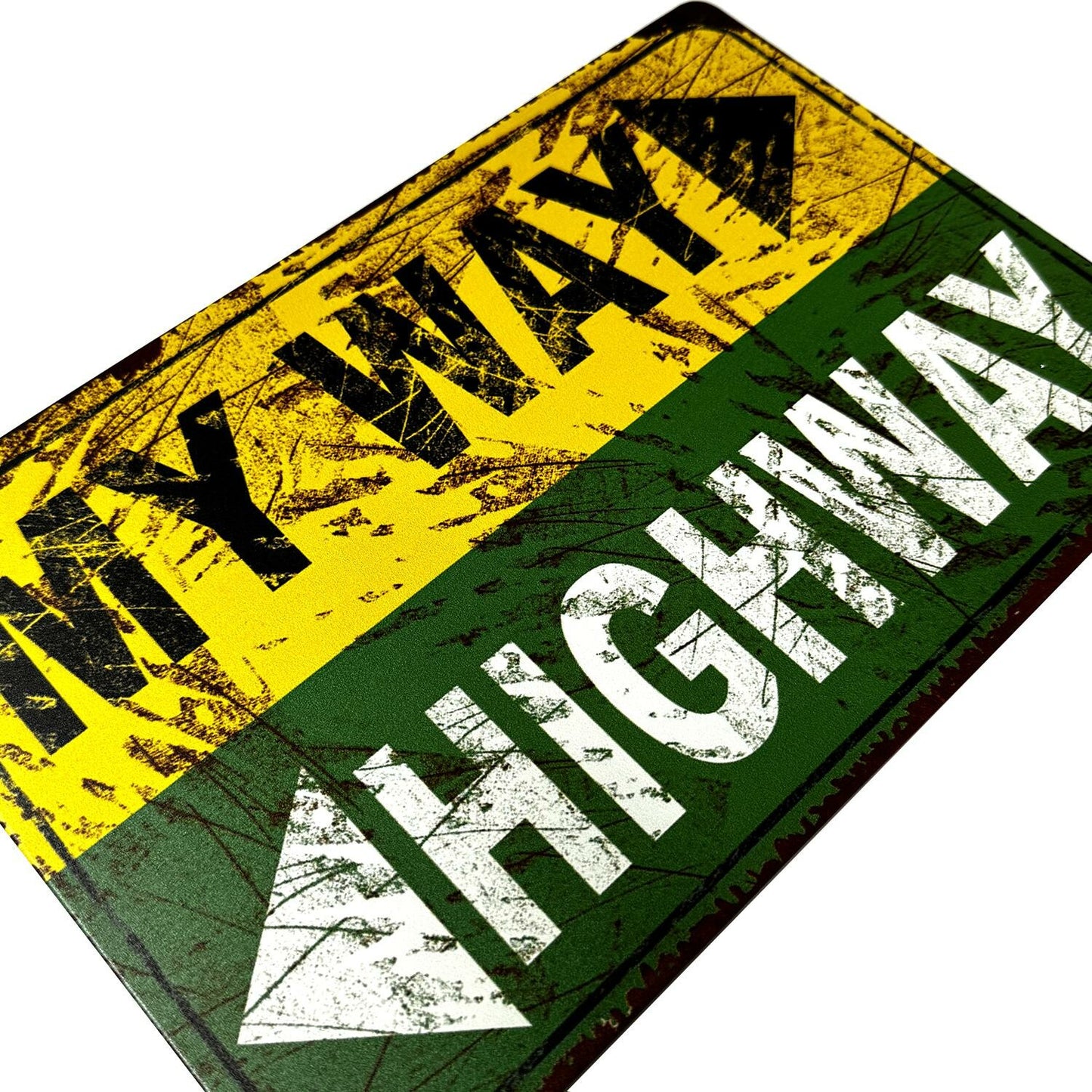 MY WAY / HIGH WAY ブリキ看板 メタルサイン A4