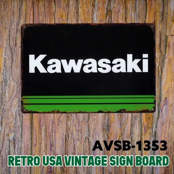 サインボード メタルサイン A4 KAWASAKI(BKxGRN) ブリキ看板
