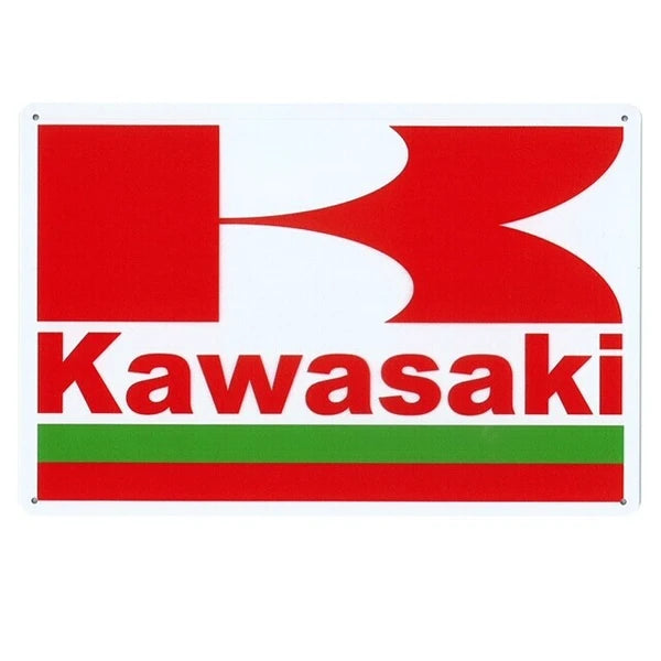 サインボード メタルサイン A4 KAWASAKI(WHxREDxGREEN) ブリキ看板