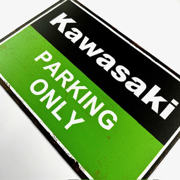 サインボード メタルサイン A4 KAWASAKI PARKING ONLY ブリキ看板