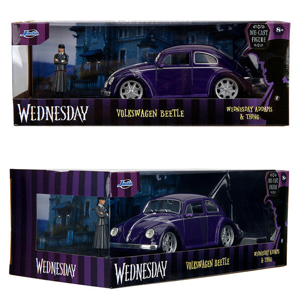 WEDNESDAY VW Beetle w/WEDNESDAY ADDAMS 1:24【 ウェンズデー ミニカー】