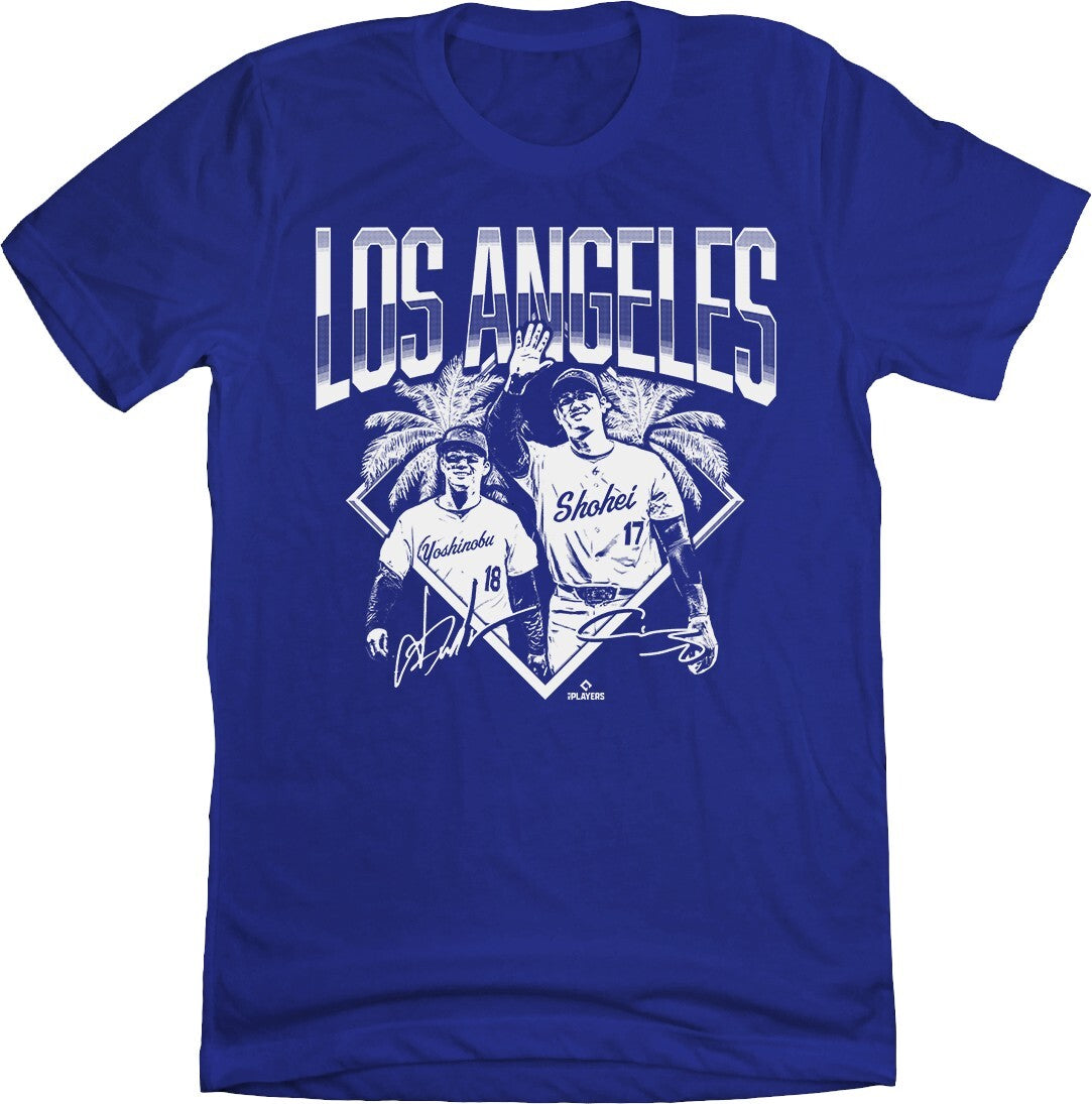 大谷&山本 日本開幕戦 los angeles japanese stars royal Tシャツ ドジャース【InTheClutch】