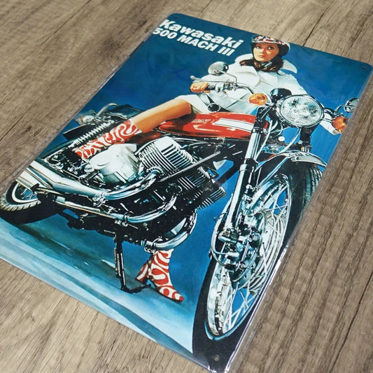 KAWASAKI 500 MACHIII A4 サインプレート メタルサイン ブリキ看板