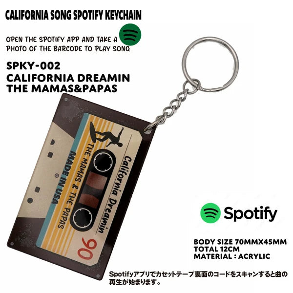 CLIFORNIA SONG SPOTIFY KEYCHAIN カリフォルニア ソング キーホルダー Spotify コード連携