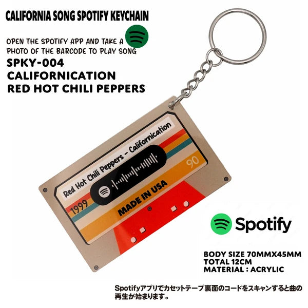 CLIFORNIA SONG SPOTIFY KEYCHAIN カリフォルニア ソング キーホルダー Spotify コード連携