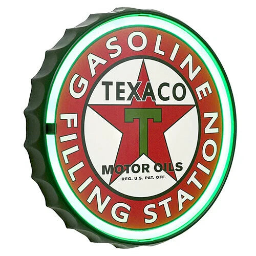 【サイン】LED ロープ ネオン サイン TEXACO GASOLINE FILLING STATION ボトルキャップ