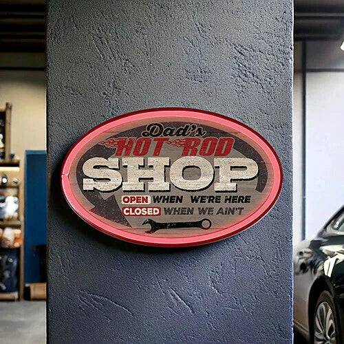 【サイン】LED ロープ ネオン サイン HOT ROD SHOP オーバル