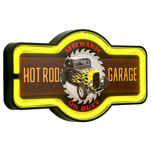 【サイン】LED ロープ ネオン サイン HOT ROD GARAGE マーキー