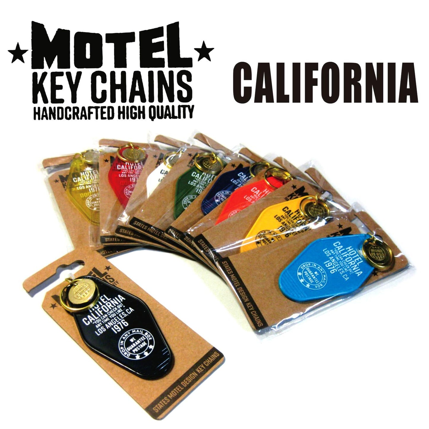 CALIFORNIA / YELLOW モーテルキー キータグ キーホルダー
