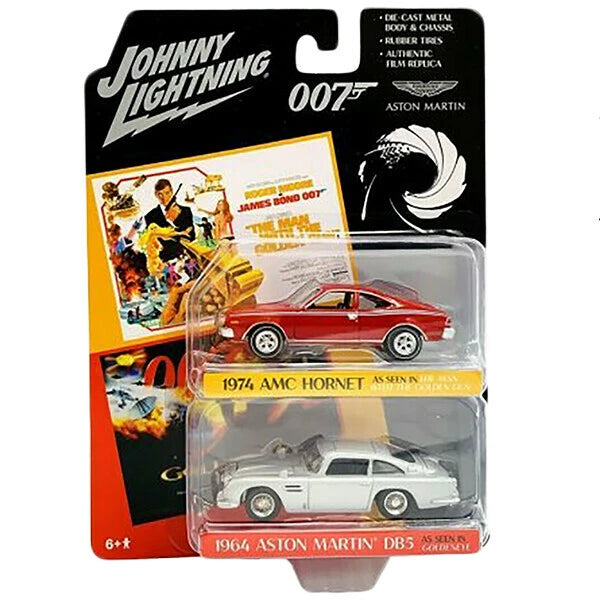 JOHNNY LIGHTNING 1:64 James Bond 007 1974 AMC Hornet & 1964 Aston Martin DB5 ミニカー