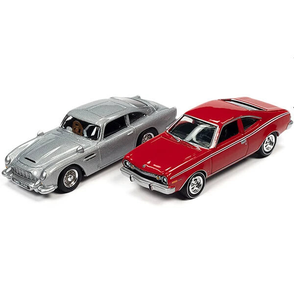 JOHNNY LIGHTNING 1:64 James Bond 007 1974 AMC Hornet & 1964 Aston Martin DB5 ミニカー