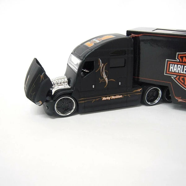 ハーレーコンテナトラック【Maisto 1:64 ハーレーダヴィッドソン カスタムホーラーズ】B BKロゴ後方
