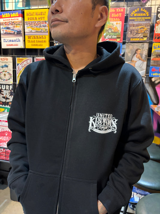UNITED KUSTOMS オリジナルジップアップパーカー「Kamikaze Hoodie」