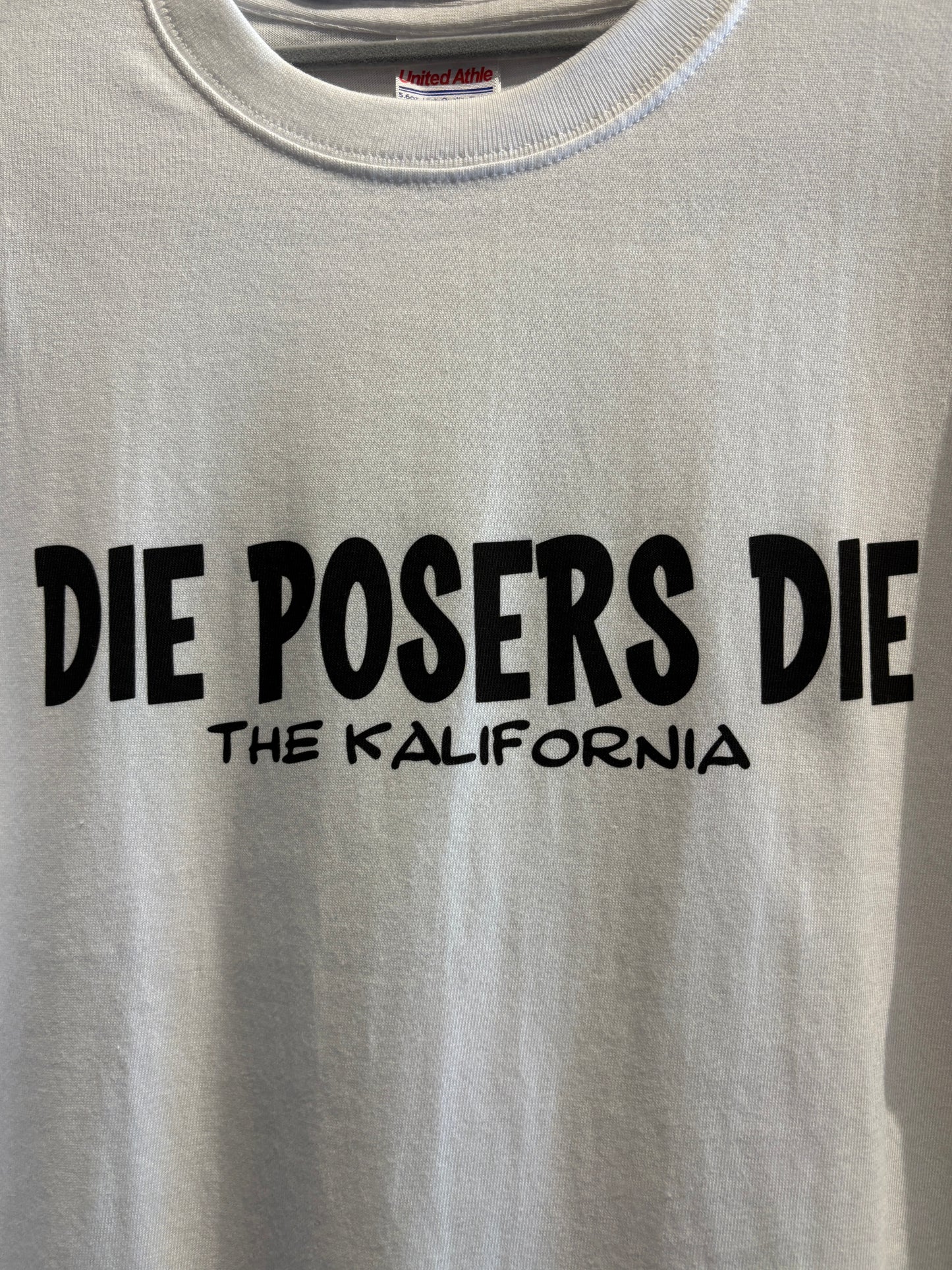 THE KALIFORNIA「KUSTOM KULTURE WORD TEE」THE NASH.氏監修「DIE POSERS DIE」ホワイト