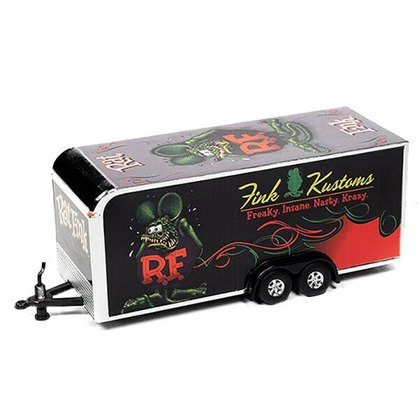 【ラットフィンク】ミニカー Auto World 1:64 Rat Fink Enclosed Trailer FINK KUSTOMAS
