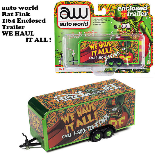 RAT FINK  ラットフィンク ミニカー  Auto World 1:64 Rat Fink Enclosed Trailer WE HAUL ALL !