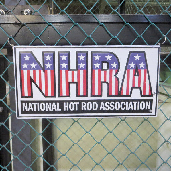 NHRA AMERICAN FLAG  ダイカットエンボス メタルサイン 【ブリキ看板】