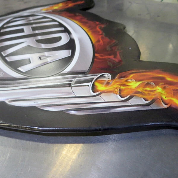 NHRA FLAMES エンボスメタルサイン