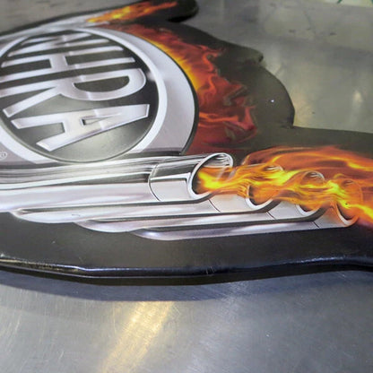NHRA FLAMES エンボスメタルサイン