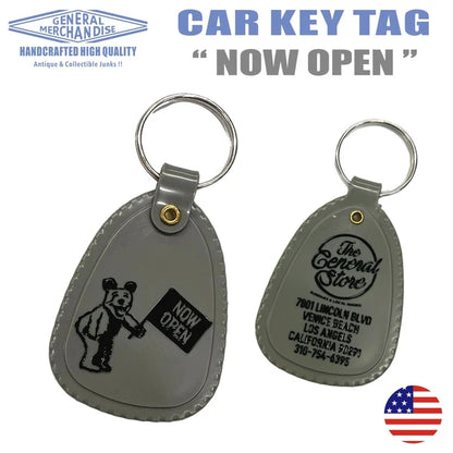 キーホルダー　カーキータグ　キータグ  NOW OPEN BEAR / GRAY