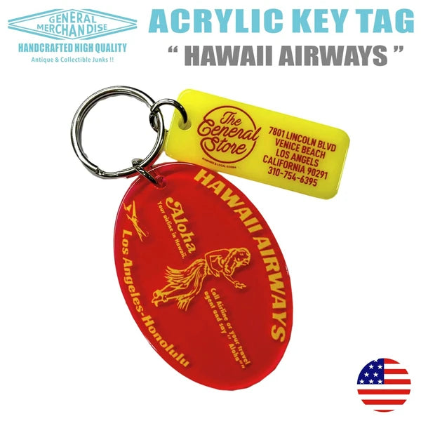 アクリル キーホルダー　アクリル　キータグ　HAWAII AIRWAYS / CLEAR RED