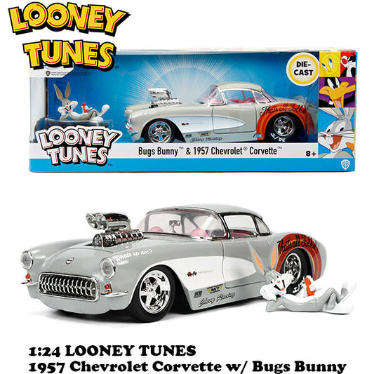 LOONEY TUNES 1957 CHEVY CORVETTE w/ BUGS BUNNY 1:24 【ルーニーチューンズ】ミニカー