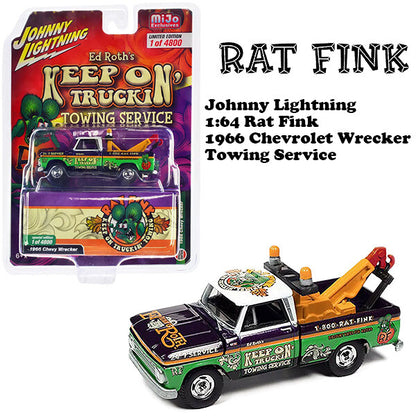 RAT FINK ラットフィンク ミニカー 1:64 Rat Fink 1966 Chevy Wrecker Towing Service