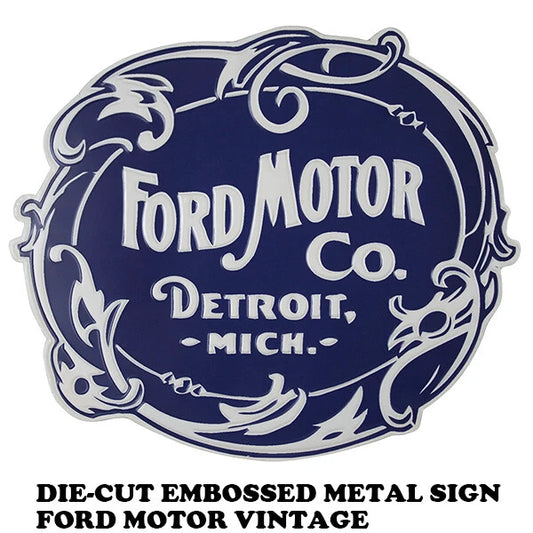 FORD MOTOR VINTAGE ダイカットエンボス メタルサイン