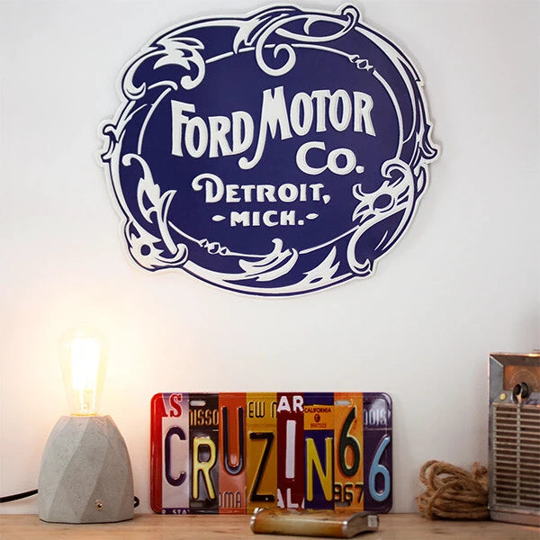 FORD MOTOR VINTAGE ダイカットエンボス メタルサイン