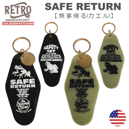 SAFE RETURN （無事カエル）/ BLACK  モーテルキー　キータグ　キーホルダー