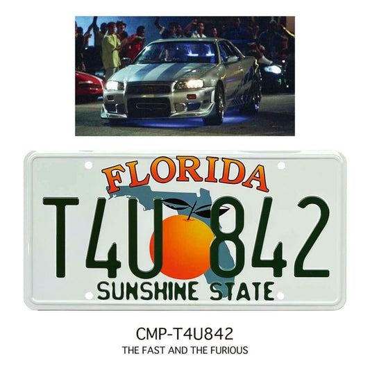 CM PLATE CMプレート ライセンスプレート【MOVIE ムービー】T4U842（THE FAST & FURIOUS）