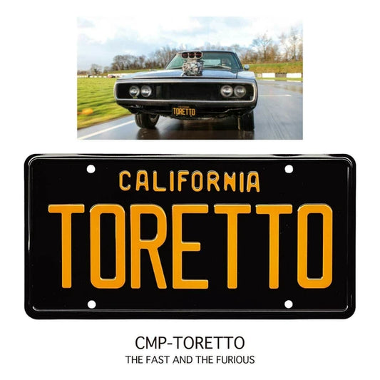 CM PLATE CMプレート ライセンスプレート【MOVIE ムービー】TORETTO（THE FAST & FURIOUS）