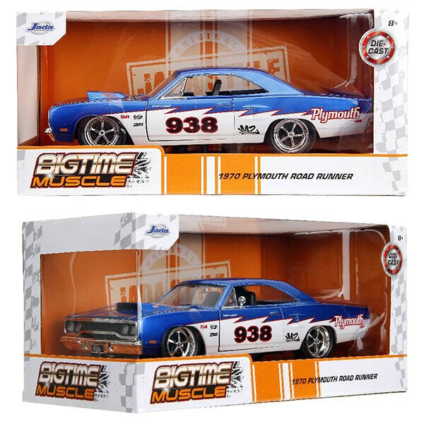 JADATOYS 1:24 BTM 1970 Plymouth Road Runner 938 ミニカー
