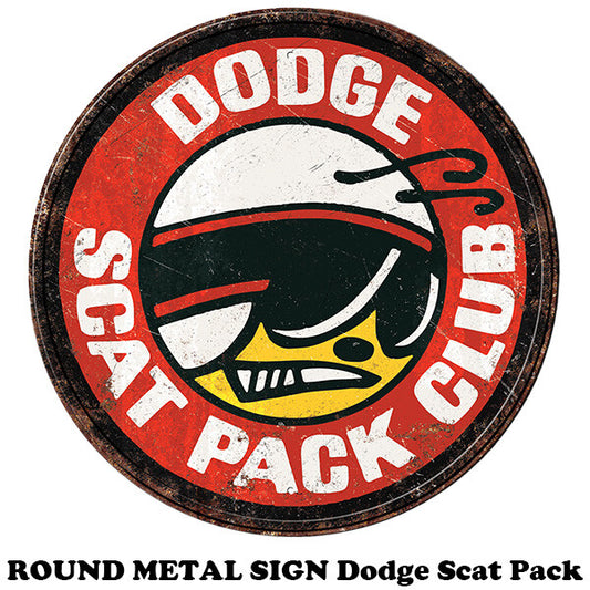 DODGE SCAT PACK  ブリキ看板  ラウンド メタルサイン