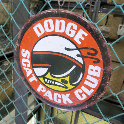 DODGE SCAT PACK  ブリキ看板  ラウンド メタルサイン
