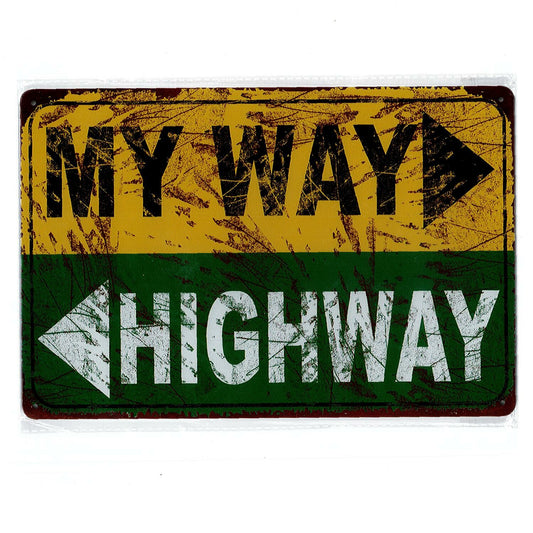 MY WAY / HIGH WAY   ブリキ看板　メタルサイン　A4