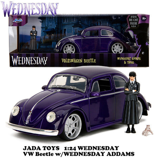 WEDNESDAY VW Beetle w/WEDNESDAY ADDAMS 1:24【 ウェンズデー ミニカー】
