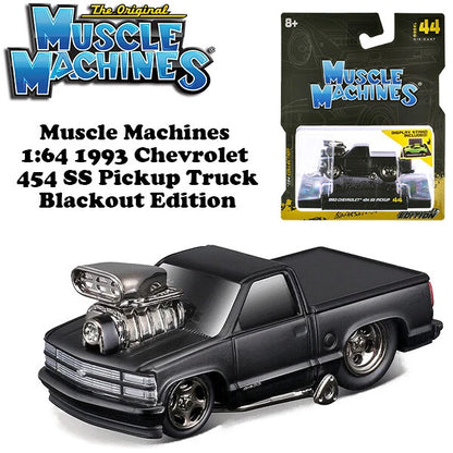 【マッスルマシン】ミニカー Muscle Machines 1:64 1993 Chevrolet 454 SS Pickup Blackout